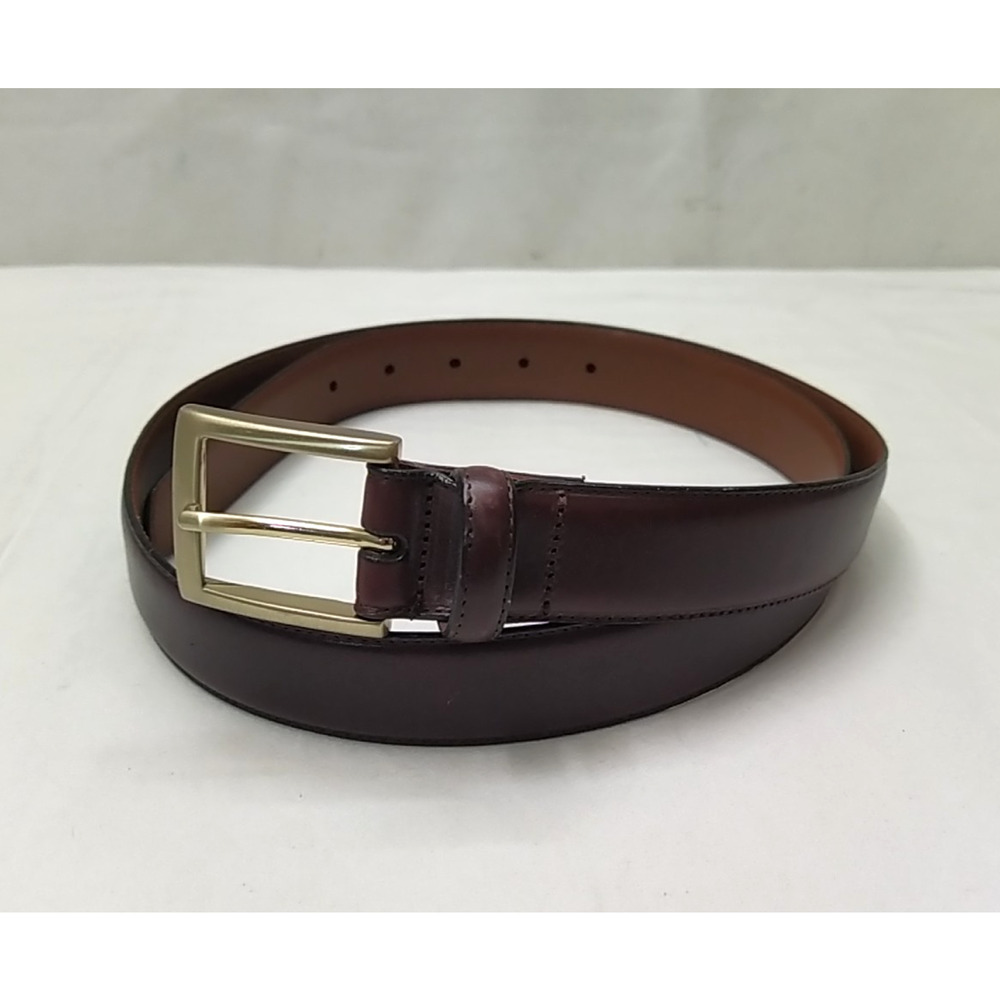 Men's Warehouse Dark Brown Leather Strap Buckle Men Belt -Made in Italy -Size 38